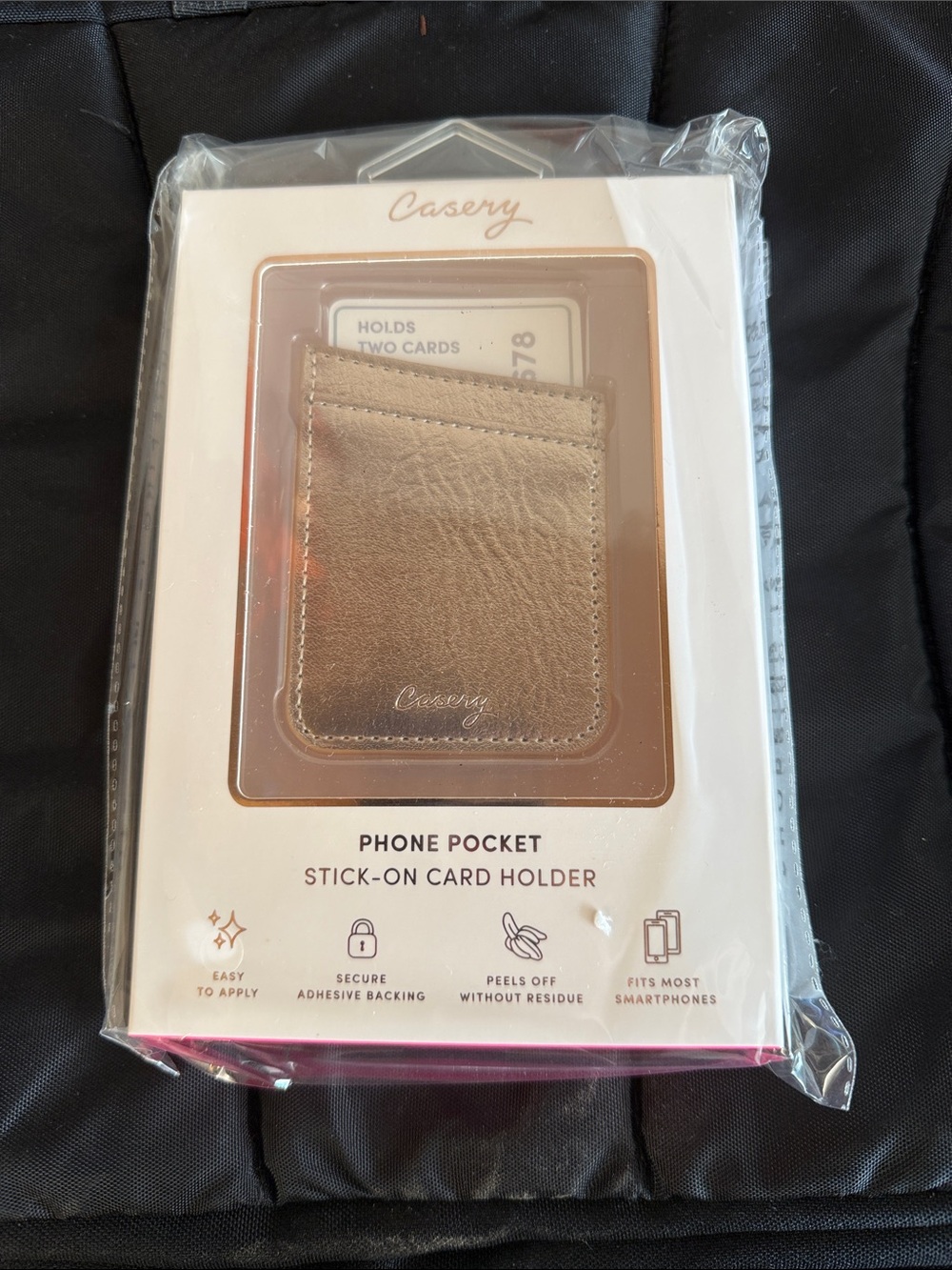 Rose Gold Phone Pocket Stick-On Card Holder